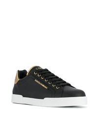 Baskets basses en cuir noires Dolce & Gabbana