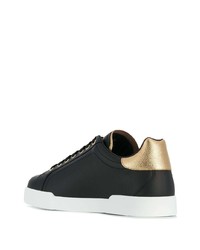 Baskets basses en cuir noires Dolce & Gabbana