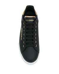 Baskets basses en cuir noires Dolce & Gabbana