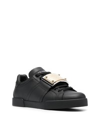 Baskets basses en cuir noires Dolce & Gabbana