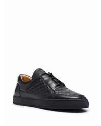 Baskets basses en cuir noires Leandro Lopes