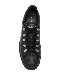 Baskets basses en cuir noires Balmain