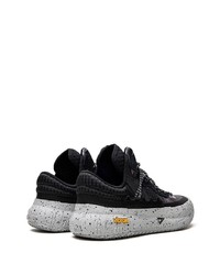 Baskets basses en cuir noires Brand Black