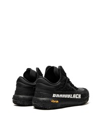 Baskets basses en cuir noires Brand Black