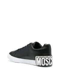 Baskets basses en cuir noires Moschino