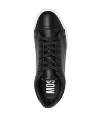 Baskets basses en cuir noires Moschino