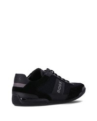 Baskets basses en cuir noires BOSS