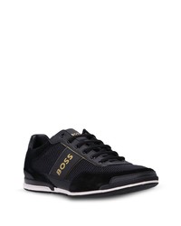 Baskets basses en cuir noires BOSS