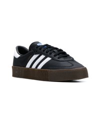 Baskets basses en cuir noires adidas