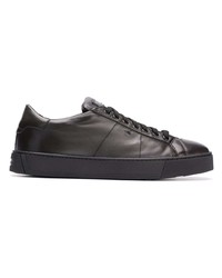 Baskets basses en cuir noires Santoni