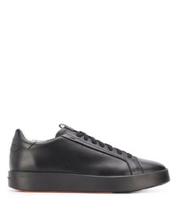 Baskets basses en cuir noires Santoni