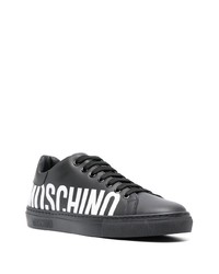 Baskets basses en cuir noires Moschino