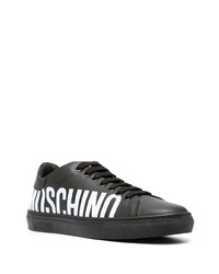 Baskets basses en cuir noires Moschino