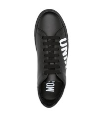 Baskets basses en cuir noires Moschino