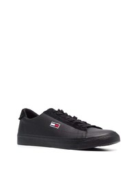 Baskets basses en cuir noires Tommy Jeans