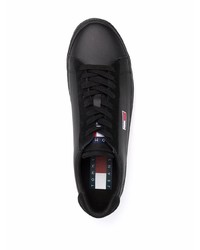 Baskets basses en cuir noires Tommy Jeans