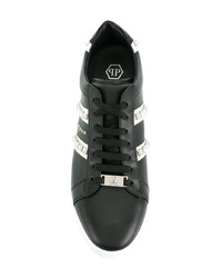 Baskets basses en cuir noires Philipp Plein