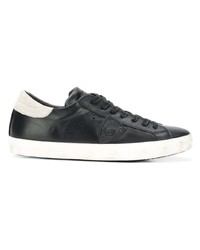 Baskets basses en cuir noires Philippe Model