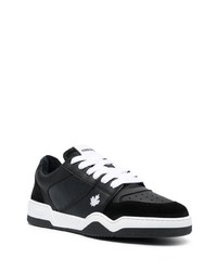 Baskets basses en cuir noires DSQUARED2