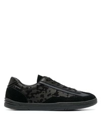 Baskets basses en cuir noires Stone Island