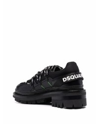 Baskets basses en cuir noires DSQUARED2