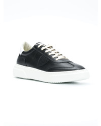 Baskets basses en cuir noires Philippe Model