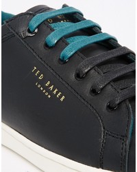 Baskets basses en cuir noires Ted Baker