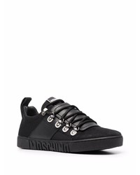 Baskets basses en cuir noires Moschino