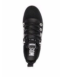 Baskets basses en cuir noires Moschino