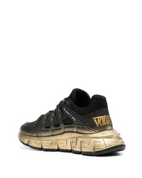 Baskets basses en cuir noires Versace