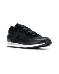 Baskets basses en cuir noires Philippe Model