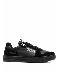 Baskets basses en cuir noires VERSACE JEANS COUTURE