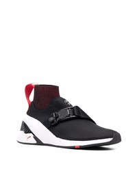 Baskets basses en cuir noires Ferrari