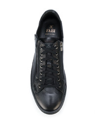 Baskets basses en cuir noires Fabi