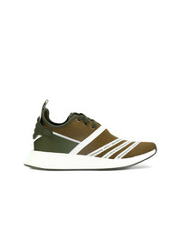 Baskets basses en cuir olive Adidas By White Mountaineering