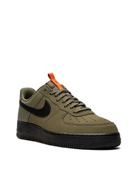 Baskets basses en cuir olive Nike