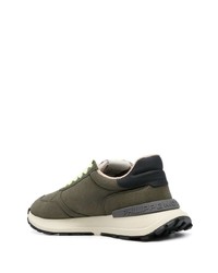 Baskets basses en cuir olive Philippe Model Paris