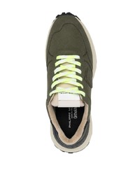 Baskets basses en cuir olive Philippe Model Paris