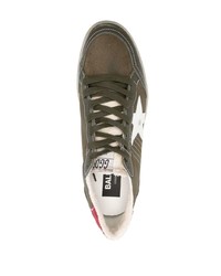 Baskets basses en cuir olive Golden Goose