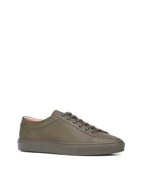 Baskets basses en cuir olive Koio