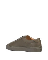 Baskets basses en cuir olive Koio