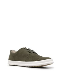 Baskets basses en cuir olive Camper