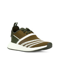 Baskets basses en cuir olive Adidas By White Mountaineering