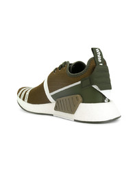 Baskets basses en cuir olive Adidas By White Mountaineering