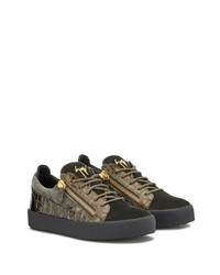 Baskets basses en cuir olive Giuseppe Zanotti