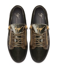 Baskets basses en cuir olive Giuseppe Zanotti