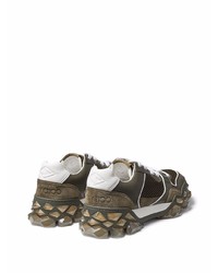 Baskets basses en cuir olive Jimmy Choo