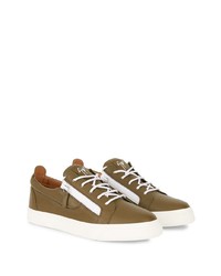 Baskets basses en cuir olive Giuseppe Zanotti