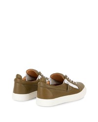 Baskets basses en cuir olive Giuseppe Zanotti