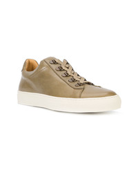 Baskets basses en cuir olive Koio